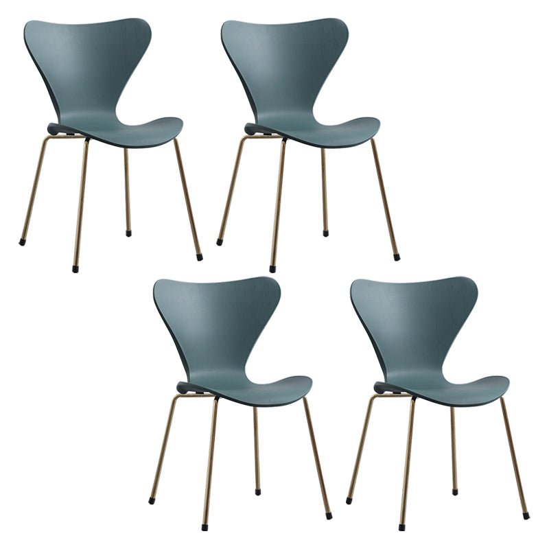 Contemporary Style Metal Chairs Kitchen Dining Solid Back Sides Chair Set Light Green 4 Piece Set Brass Gold Clearhalo ' kitchen&dining_furn' 'Dining Chairs' 'Dining Tables & Seating' 'dining_chair' 'furn' 'furn_dining_chair' 'Furniture' 'furniture_dining_chair' 'Kitchen & Dining Furniture' 'kitchen' 3826473