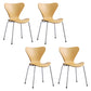 Contemporary Style Metal Chairs Kitchen Dining Solid Back Sides Chair Set Yellow 4 Piece Set Silver Clearhalo ' kitchen&dining_furn' 'Dining Chairs' 'Dining Tables & Seating' 'dining_chair' 'furn' 'furn_dining_chair' 'Furniture' 'furniture_dining_chair' 'Kitchen & Dining Furniture' 'kitchen' 3826482