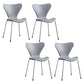Contemporary Style Metal Chairs Kitchen Dining Solid Back Sides Chair Set Grey 4 Piece Set Silver Clearhalo ' kitchen&dining_furn' 'Dining Chairs' 'Dining Tables & Seating' 'dining_chair' 'furn' 'furn_dining_chair' 'Furniture' 'furniture_dining_chair' 'Kitchen & Dining Furniture' 'kitchen' 3826485
