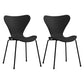 Contemporary Style Metal Chairs Kitchen Dining Solid Back Sides Chair Set Black 2 Piece Set Black Clearhalo ' kitchen&dining_furn' 'Dining Chairs' 'Dining Tables & Seating' 'dining_chair' 'furn' 'furn_dining_chair' 'Furniture' 'furniture_dining_chair' 'Kitchen & Dining Furniture' 'kitchen' 3826487