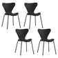 Contemporary Style Metal Chairs Kitchen Dining Solid Back Sides Chair Set Black 4 Piece Set Black Clearhalo ' kitchen&dining_furn' 'Dining Chairs' 'Dining Tables & Seating' 'dining_chair' 'furn' 'furn_dining_chair' 'Furniture' 'furniture_dining_chair' 'Kitchen & Dining Furniture' 'kitchen' 3826488