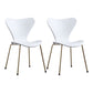 Contemporary Style Metal Chairs Kitchen Dining Solid Back Sides Chair Set White 2 Piece Set Brass Gold Clearhalo ' kitchen&dining_furn' 'Dining Chairs' 'Dining Tables & Seating' 'dining_chair' 'furn' 'furn_dining_chair' 'Furniture' 'furniture_dining_chair' 'Kitchen & Dining Furniture' 'kitchen' 3826490