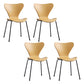 Contemporary Style Metal Chairs Kitchen Dining Solid Back Sides Chair Set Yellow 4 Piece Set Black Clearhalo ' kitchen&dining_furn' 'Dining Chairs' 'Dining Tables & Seating' 'dining_chair' 'furn' 'furn_dining_chair' 'Furniture' 'furniture_dining_chair' 'Kitchen & Dining Furniture' 'kitchen' 3826494