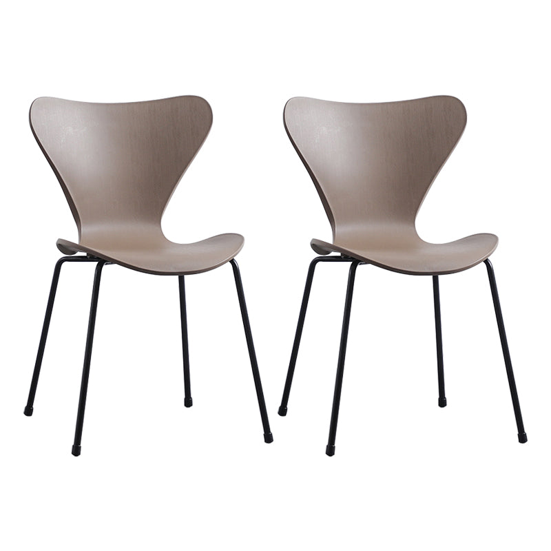 Contemporary Style Metal Chairs Kitchen Dining Solid Back Sides Chair Set Coffee 2 Piece Set Black Clearhalo ' kitchen&dining_furn' 'Dining Chairs' 'Dining Tables & Seating' 'dining_chair' 'furn' 'furn_dining_chair' 'Furniture' 'furniture_dining_chair' 'Kitchen & Dining Furniture' 'kitchen' 3826496