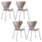Contemporary Style Metal Chairs Kitchen Dining Solid Back Sides Chair Set Coffee 4 Piece Set Silver Clearhalo ' kitchen&dining_furn' 'Dining Chairs' 'Dining Tables & Seating' 'dining_chair' 'furn' 'furn_dining_chair' 'Furniture' 'furniture_dining_chair' 'Kitchen & Dining Furniture' 'kitchen' 3826500