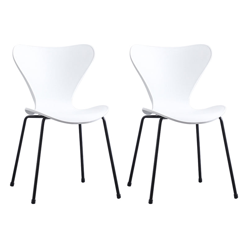 Contemporary Style Metal Chairs Kitchen Dining Solid Back Sides Chair Set White 2 Piece Set Black Clearhalo ' kitchen&dining_furn' 'Dining Chairs' 'Dining Tables & Seating' 'dining_chair' 'furn' 'furn_dining_chair' 'Furniture' 'furniture_dining_chair' 'Kitchen & Dining Furniture' 'kitchen' 3826505