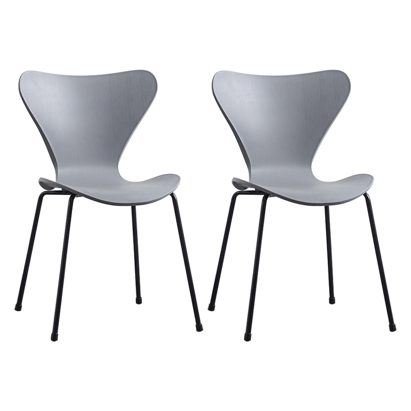 Contemporary Style Metal Chairs Kitchen Dining Solid Back Sides Chair Set Grey 2 Piece Set Black Clearhalo ' kitchen&dining_furn' 'Dining Chairs' 'Dining Tables & Seating' 'dining_chair' 'furn' 'furn_dining_chair' 'Furniture' 'furniture_dining_chair' 'Kitchen & Dining Furniture' 'kitchen' 3826508