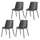 Contemporary Style Metal Chair Kitchen Dining Room Solid Back Side Chairs Set Grey 4 Piece Set Clearhalo ' kitchen&dining_furn' 'Dining Chairs' 'Dining Tables & Seating' 'dining_chair' 'furn' 'furn_dining_chair' 'Furniture' 'furniture_dining_chair' 'Kitchen & Dining Furniture' 'kitchen' 3826523