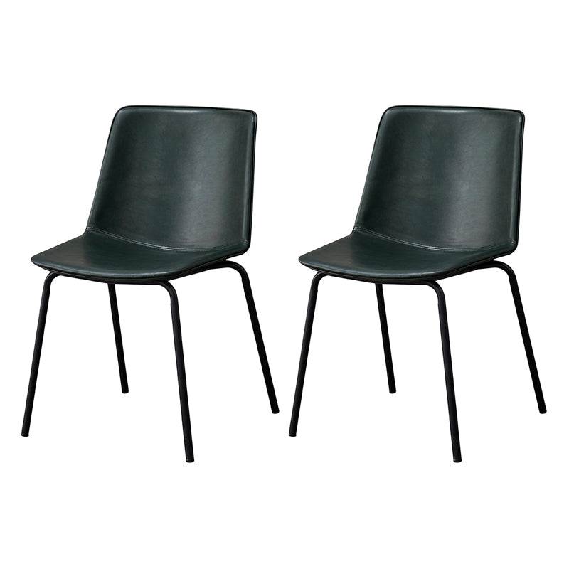 Contemporary Style Metal Chair Kitchen Dining Room Solid Back Side Chairs Set Blackish Green 2 Piece Set Clearhalo ' kitchen&dining_furn' 'Dining Chairs' 'Dining Tables & Seating' 'dining_chair' 'furn' 'furn_dining_chair' 'Furniture' 'furniture_dining_chair' 'Kitchen & Dining Furniture' 'kitchen' 3826536
