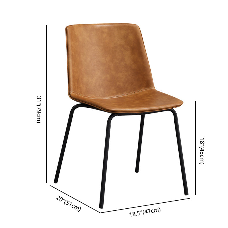 Contemporary Style Metal Chair Kitchen Dining Room Solid Back Side Chairs Set Clearhalo ' kitchen&dining_furn' 'Dining Chairs' 'Dining Tables & Seating' 'dining_chair' 'furn' 'furn_dining_chair' 'Furniture' 'furniture_dining_chair' 'Kitchen & Dining Furniture' 'kitchen' 3826537