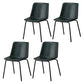 Contemporary Style Metal Chair Kitchen Dining Room Solid Back Side Chairs Set Blackish Green 4 Piece Set Clearhalo ' kitchen&dining_furn' 'Dining Chairs' 'Dining Tables & Seating' 'dining_chair' 'furn' 'furn_dining_chair' 'Furniture' 'furniture_dining_chair' 'Kitchen & Dining Furniture' 'kitchen' 3826538