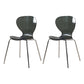 Contemporary Style Metal Chairs Set Solid Back Side Kitchen Dining Chair Smoke Gray 2 Piece Set Clearhalo ' kitchen&dining_furn' 'Dining Chairs' 'Dining Tables & Seating' 'dining_chair' 'furn' 'furn_dining_chair' 'Furniture' 'furniture_dining_chair' 'Kitchen & Dining Furniture' 'kitchen' 3826546