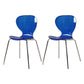 Contemporary Style Metal Chairs Set Solid Back Side Kitchen Dining Chair Blue 2 Piece Set Clearhalo ' kitchen&dining_furn' 'Dining Chairs' 'Dining Tables & Seating' 'dining_chair' 'furn' 'furn_dining_chair' 'Furniture' 'furniture_dining_chair' 'Kitchen & Dining Furniture' 'kitchen' 3826558