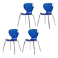 Contemporary Style Metal Chairs Set Solid Back Side Kitchen Dining Chair Blue 4 Piece Set Clearhalo ' kitchen&dining_furn' 'Dining Chairs' 'Dining Tables & Seating' 'dining_chair' 'furn' 'furn_dining_chair' 'Furniture' 'furniture_dining_chair' 'Kitchen & Dining Furniture' 'kitchen' 3826561