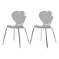 Contemporary Style Metal Chairs Set Solid Back Side Kitchen Dining Chair Clear 2 Piece Set Clearhalo ' kitchen&dining_furn' 'Dining Chairs' 'Dining Tables & Seating' 'dining_chair' 'furn' 'furn_dining_chair' 'Furniture' 'furniture_dining_chair' 'Kitchen & Dining Furniture' 'kitchen' 3826563