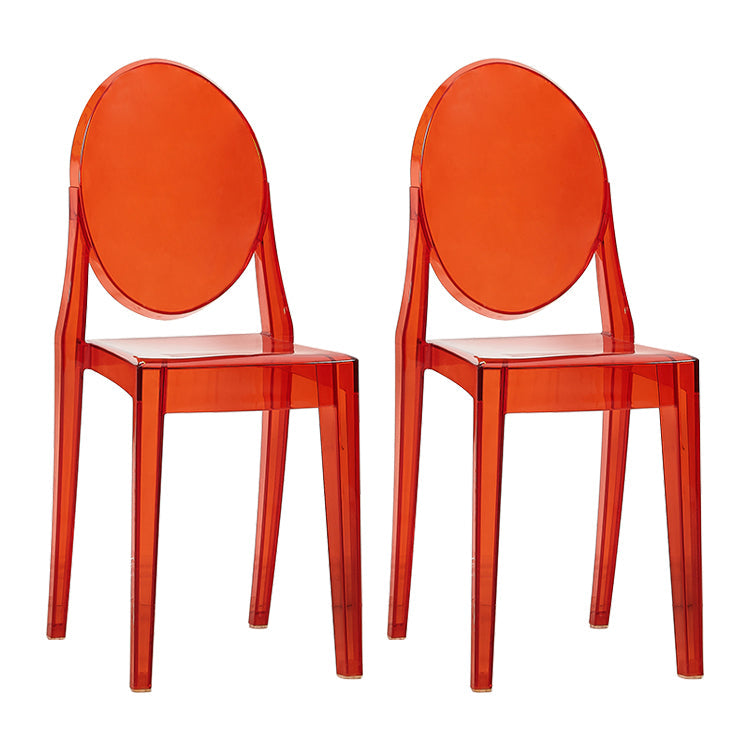 European Glam Style Plastic Chair Open Back Side Kitchen Dining Chairs Red 2 Piece Set Clearhalo ' kitchen&dining_furn' 'Dining Chairs' 'Dining Tables & Seating' 'dining_chair' 'furn' 'furn_dining_chair' 'Furniture' 'furniture_dining_chair' 'Kitchen & Dining Furniture' 'kitchen' 3826567