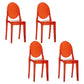 European Glam Style Plastic Chair Open Back Side Kitchen Dining Chairs Red 4 Piece Set Clearhalo ' kitchen&dining_furn' 'Dining Chairs' 'Dining Tables & Seating' 'dining_chair' 'furn' 'furn_dining_chair' 'Furniture' 'furniture_dining_chair' 'Kitchen & Dining Furniture' 'kitchen' 3826569