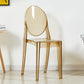 European Glam Style Plastic Chair Open Back Side Kitchen Dining Chairs Amber 1 Piece Clearhalo ' kitchen&dining_furn' 'Dining Chairs' 'Dining Tables & Seating' 'dining_chair' 'furn' 'furn_dining_chair' 'Furniture' 'furniture_dining_chair' 'Kitchen & Dining Furniture' 'kitchen' 3826577