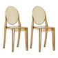European Glam Style Plastic Chair Open Back Side Kitchen Dining Chairs Amber 2 Piece Set Clearhalo ' kitchen&dining_furn' 'Dining Chairs' 'Dining Tables & Seating' 'dining_chair' 'furn' 'furn_dining_chair' 'Furniture' 'furniture_dining_chair' 'Kitchen & Dining Furniture' 'kitchen' 3826580