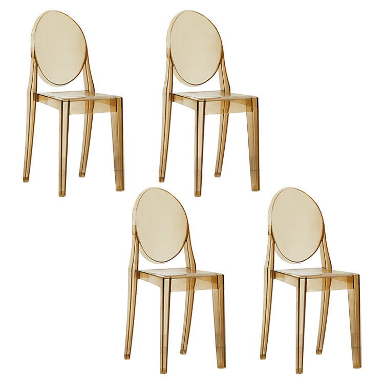 European Glam Style Plastic Chair Open Back Side Kitchen Dining Chairs Amber 4 Piece Set Clearhalo ' kitchen&dining_furn' 'Dining Chairs' 'Dining Tables & Seating' 'dining_chair' 'furn' 'furn_dining_chair' 'Furniture' 'furniture_dining_chair' 'Kitchen & Dining Furniture' 'kitchen' 3826581