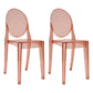 European Glam Style Plastic Chair Open Back Side Kitchen Dining Chairs Light Pink 2 Piece Set Clearhalo ' kitchen&dining_furn' 'Dining Chairs' 'Dining Tables & Seating' 'dining_chair' 'furn' 'furn_dining_chair' 'Furniture' 'furniture_dining_chair' 'Kitchen & Dining Furniture' 'kitchen' 3826583