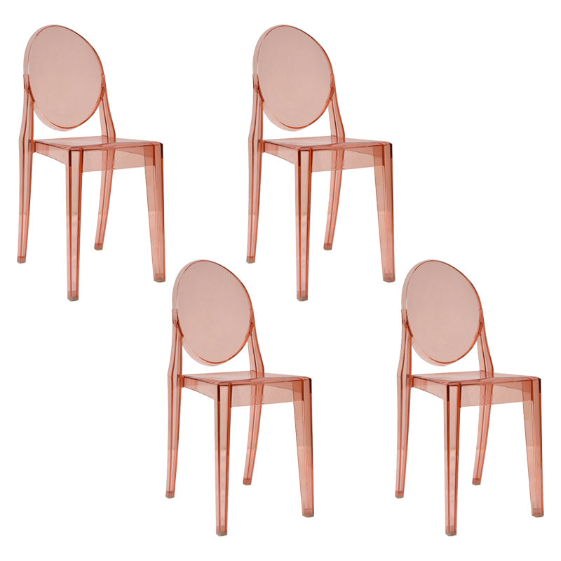 European Glam Style Plastic Chair Open Back Side Kitchen Dining Chairs Light Pink 4 Piece Set Clearhalo ' kitchen&dining_furn' 'Dining Chairs' 'Dining Tables & Seating' 'dining_chair' 'furn' 'furn_dining_chair' 'Furniture' 'furniture_dining_chair' 'Kitchen & Dining Furniture' 'kitchen' 3826584