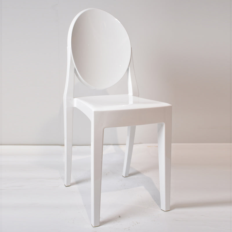 European Glam Style Plastic Chair Open Back Side Kitchen Dining Chairs White 1 Piece Clearhalo ' kitchen&dining_furn' 'Dining Chairs' 'Dining Tables & Seating' 'dining_chair' 'furn' 'furn_dining_chair' 'Furniture' 'furniture_dining_chair' 'Kitchen & Dining Furniture' 'kitchen' 3826585