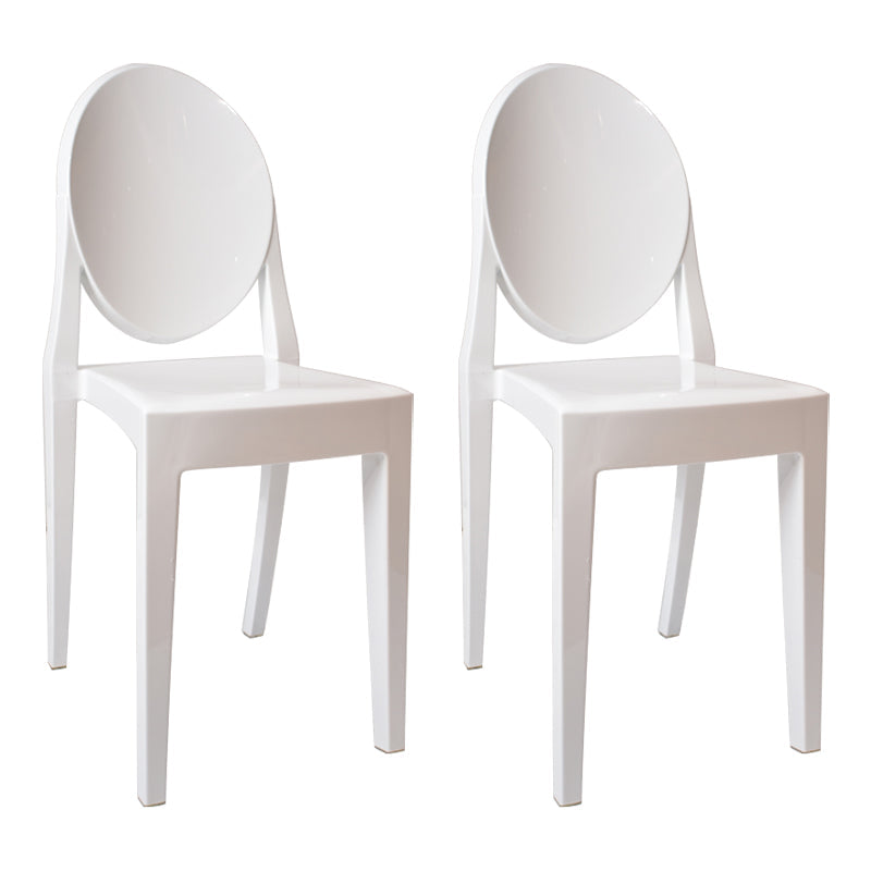 European Glam Style Plastic Chair Open Back Side Kitchen Dining Chairs White 2 Piece Set Clearhalo ' kitchen&dining_furn' 'Dining Chairs' 'Dining Tables & Seating' 'dining_chair' 'furn' 'furn_dining_chair' 'Furniture' 'furniture_dining_chair' 'Kitchen & Dining Furniture' 'kitchen' 3826586