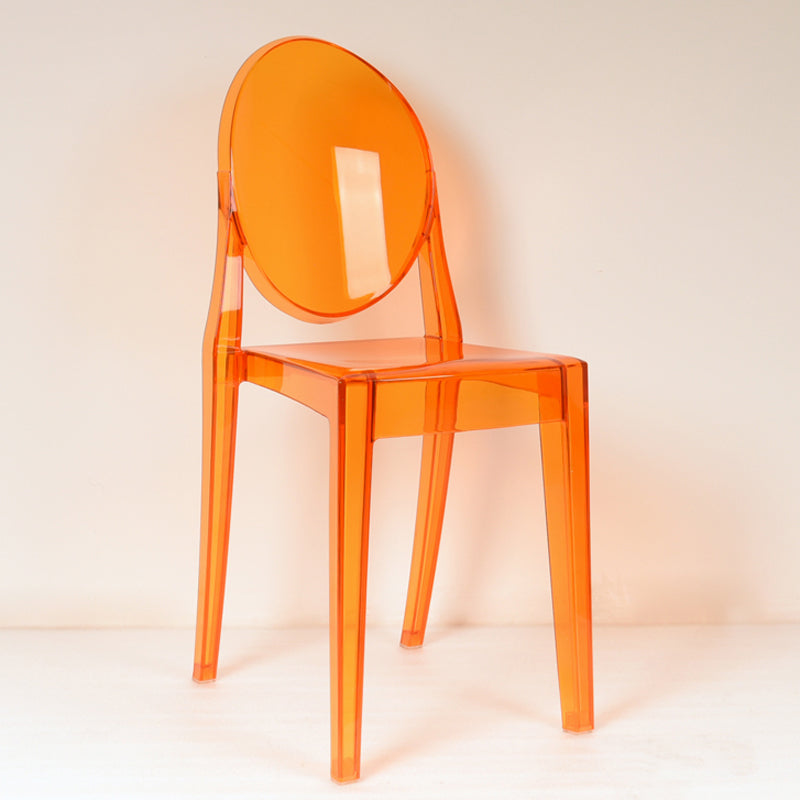 European Glam Style Plastic Chair Open Back Side Kitchen Dining Chairs Orange 1 Piece Clearhalo ' kitchen&dining_furn' 'Dining Chairs' 'Dining Tables & Seating' 'dining_chair' 'furn' 'furn_dining_chair' 'Furniture' 'furniture_dining_chair' 'Kitchen & Dining Furniture' 'kitchen' 3826588
