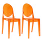 European Glam Style Plastic Chair Open Back Side Kitchen Dining Chairs Orange 2 Piece Set Clearhalo ' kitchen&dining_furn' 'Dining Chairs' 'Dining Tables & Seating' 'dining_chair' 'furn' 'furn_dining_chair' 'Furniture' 'furniture_dining_chair' 'Kitchen & Dining Furniture' 'kitchen' 3826589