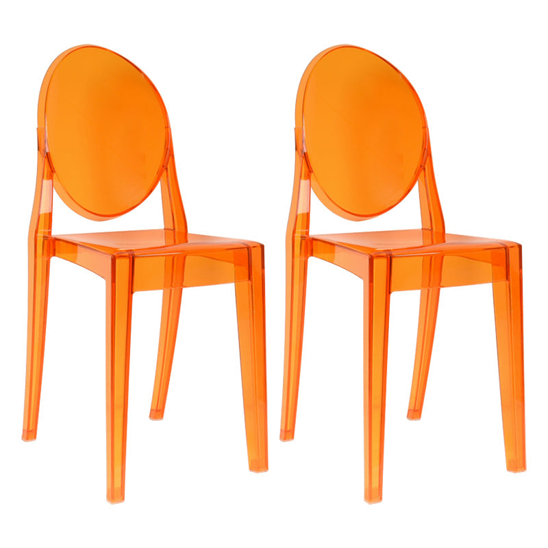 European Glam Style Plastic Chair Open Back Side Kitchen Dining Chairs Orange 2 Piece Set Clearhalo ' kitchen&dining_furn' 'Dining Chairs' 'Dining Tables & Seating' 'dining_chair' 'furn' 'furn_dining_chair' 'Furniture' 'furniture_dining_chair' 'Kitchen & Dining Furniture' 'kitchen' 3826589