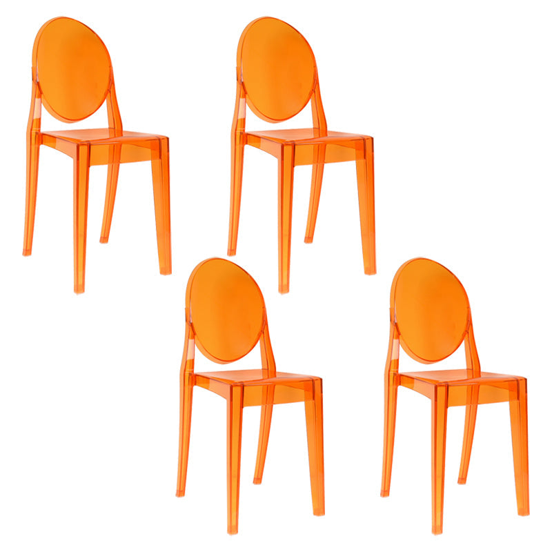 European Glam Style Plastic Chair Open Back Side Kitchen Dining Chairs Orange 4 Piece Set Clearhalo ' kitchen&dining_furn' 'Dining Chairs' 'Dining Tables & Seating' 'dining_chair' 'furn' 'furn_dining_chair' 'Furniture' 'furniture_dining_chair' 'Kitchen & Dining Furniture' 'kitchen' 3826590