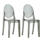 European Glam Style Plastic Chair Open Back Side Kitchen Dining Chairs Grey 2 Piece Set Clearhalo ' kitchen&dining_furn' 'Dining Chairs' 'Dining Tables & Seating' 'dining_chair' 'furn' 'furn_dining_chair' 'Furniture' 'furniture_dining_chair' 'Kitchen & Dining Furniture' 'kitchen' 3826592