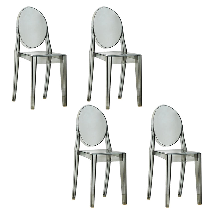 European Glam Style Plastic Chair Open Back Side Kitchen Dining Chairs Grey 4 Piece Set Clearhalo ' kitchen&dining_furn' 'Dining Chairs' 'Dining Tables & Seating' 'dining_chair' 'furn' 'furn_dining_chair' 'Furniture' 'furniture_dining_chair' 'Kitchen & Dining Furniture' 'kitchen' 3826593