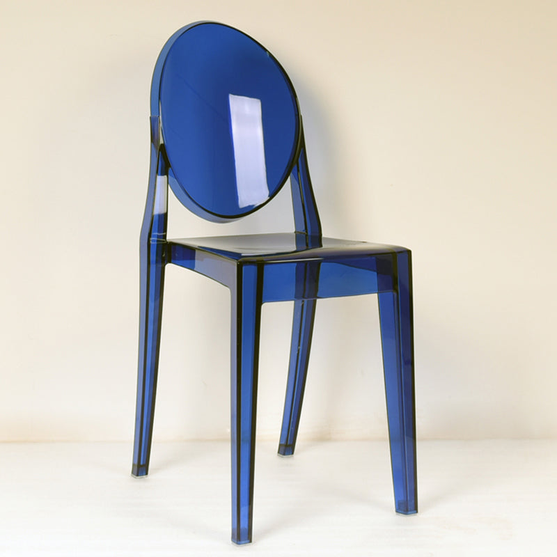 European Glam Style Plastic Chair Open Back Side Kitchen Dining Chairs Blue 1 Piece Clearhalo ' kitchen&dining_furn' 'Dining Chairs' 'Dining Tables & Seating' 'dining_chair' 'furn' 'furn_dining_chair' 'Furniture' 'furniture_dining_chair' 'Kitchen & Dining Furniture' 'kitchen' 3826594