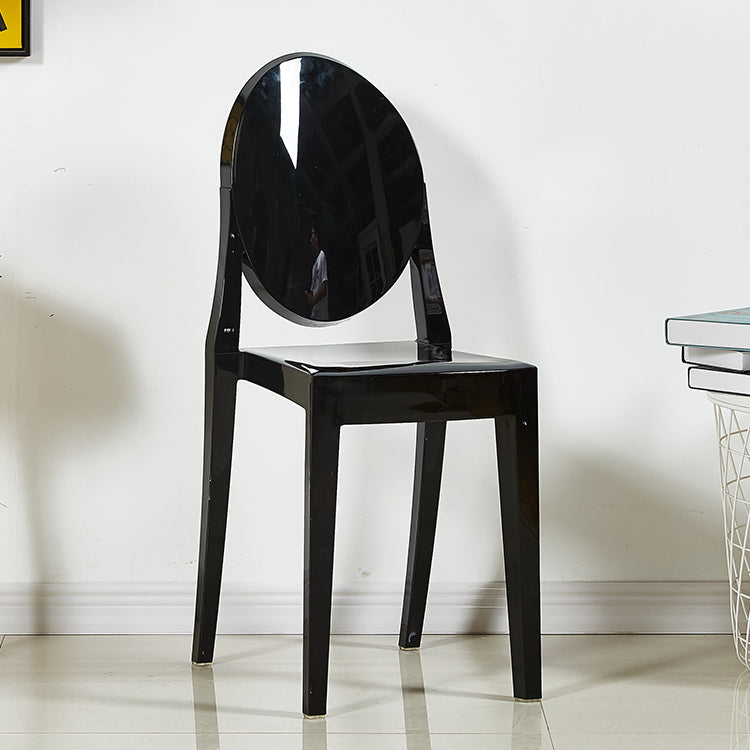 European Glam Style Plastic Chair Open Back Side Kitchen Dining Chairs Black 1 Piece Clearhalo ' kitchen&dining_furn' 'Dining Chairs' 'Dining Tables & Seating' 'dining_chair' 'furn' 'furn_dining_chair' 'Furniture' 'furniture_dining_chair' 'Kitchen & Dining Furniture' 'kitchen' 3826597