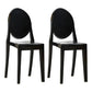 European Glam Style Plastic Chair Open Back Side Kitchen Dining Chairs Black 2 Piece Set Clearhalo ' kitchen&dining_furn' 'Dining Chairs' 'Dining Tables & Seating' 'dining_chair' 'furn' 'furn_dining_chair' 'Furniture' 'furniture_dining_chair' 'Kitchen & Dining Furniture' 'kitchen' 3826598
