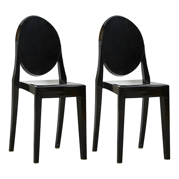 European Glam Style Plastic Chair Open Back Side Kitchen Dining Chairs Black 2 Piece Set Clearhalo ' kitchen&dining_furn' 'Dining Chairs' 'Dining Tables & Seating' 'dining_chair' 'furn' 'furn_dining_chair' 'Furniture' 'furniture_dining_chair' 'Kitchen & Dining Furniture' 'kitchen' 3826598