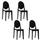 European Glam Style Plastic Chair Open Back Side Kitchen Dining Chairs Black 4 Piece Set Clearhalo ' kitchen&dining_furn' 'Dining Chairs' 'Dining Tables & Seating' 'dining_chair' 'furn' 'furn_dining_chair' 'Furniture' 'furniture_dining_chair' 'Kitchen & Dining Furniture' 'kitchen' 3826599