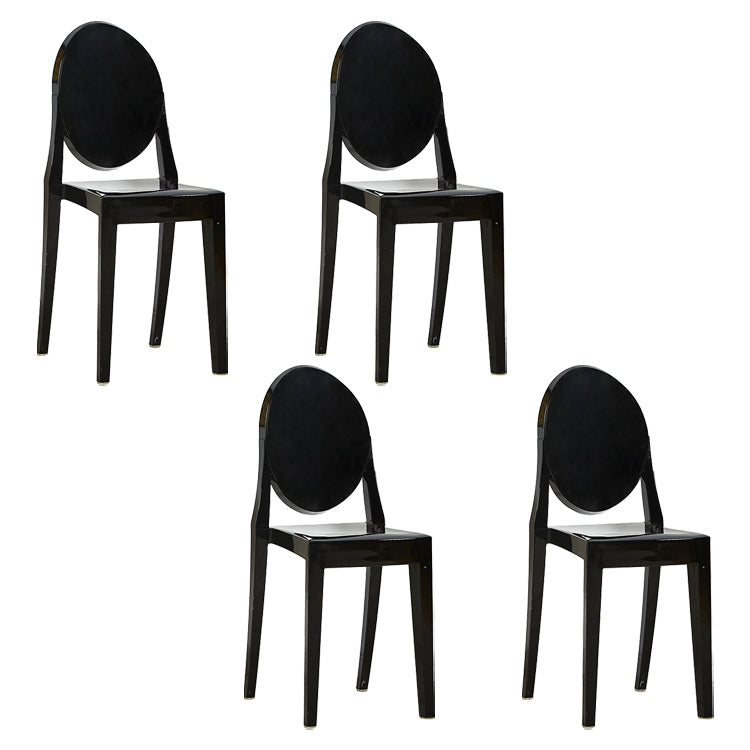 European Glam Style Plastic Chair Open Back Side Kitchen Dining Chairs Black 4 Piece Set Clearhalo ' kitchen&dining_furn' 'Dining Chairs' 'Dining Tables & Seating' 'dining_chair' 'furn' 'furn_dining_chair' 'Furniture' 'furniture_dining_chair' 'Kitchen & Dining Furniture' 'kitchen' 3826599