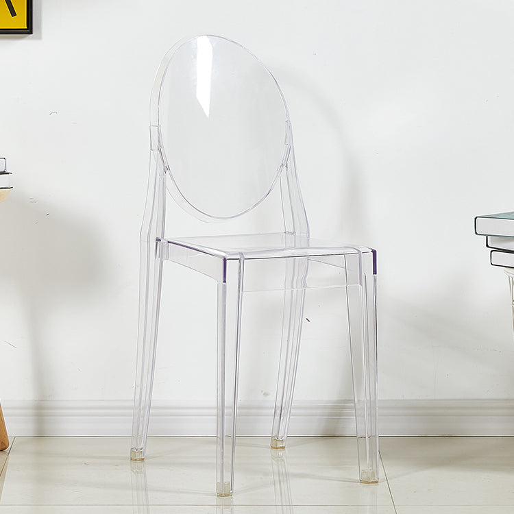 European Glam Style Plastic Chair Open Back Side Kitchen Dining Chairs Clear 1 Piece Clearhalo ' kitchen&dining_furn' 'Dining Chairs' 'Dining Tables & Seating' 'dining_chair' 'furn' 'furn_dining_chair' 'Furniture' 'furniture_dining_chair' 'Kitchen & Dining Furniture' 'kitchen' 3826600