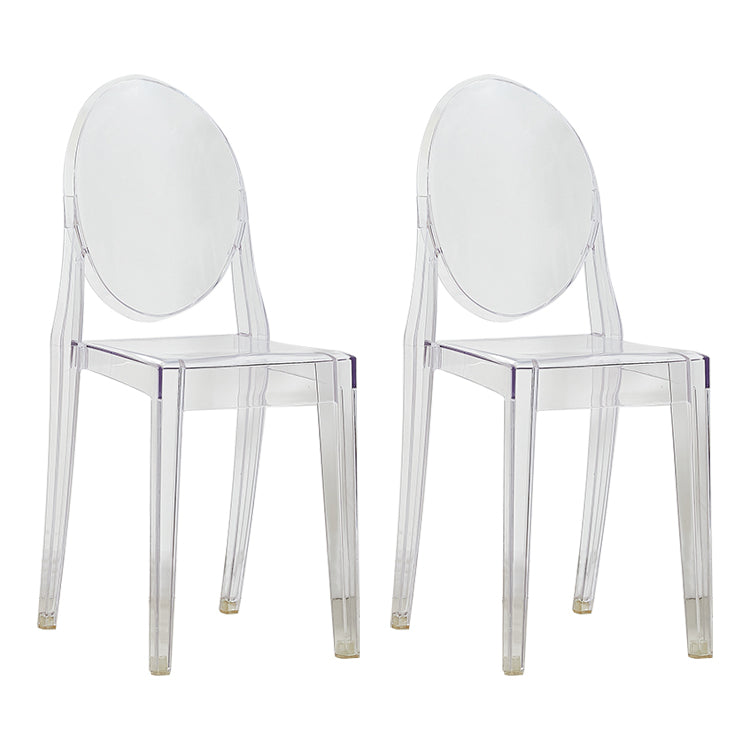 European Glam Style Plastic Chair Open Back Side Kitchen Dining Chairs Clear 2 Piece Set Clearhalo ' kitchen&dining_furn' 'Dining Chairs' 'Dining Tables & Seating' 'dining_chair' 'furn' 'furn_dining_chair' 'Furniture' 'furniture_dining_chair' 'Kitchen & Dining Furniture' 'kitchen' 3826601