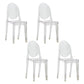 European Glam Style Plastic Chair Open Back Side Kitchen Dining Chairs Clear 4 Piece Set Clearhalo ' kitchen&dining_furn' 'Dining Chairs' 'Dining Tables & Seating' 'dining_chair' 'furn' 'furn_dining_chair' 'Furniture' 'furniture_dining_chair' 'Kitchen & Dining Furniture' 'kitchen' 3826602
