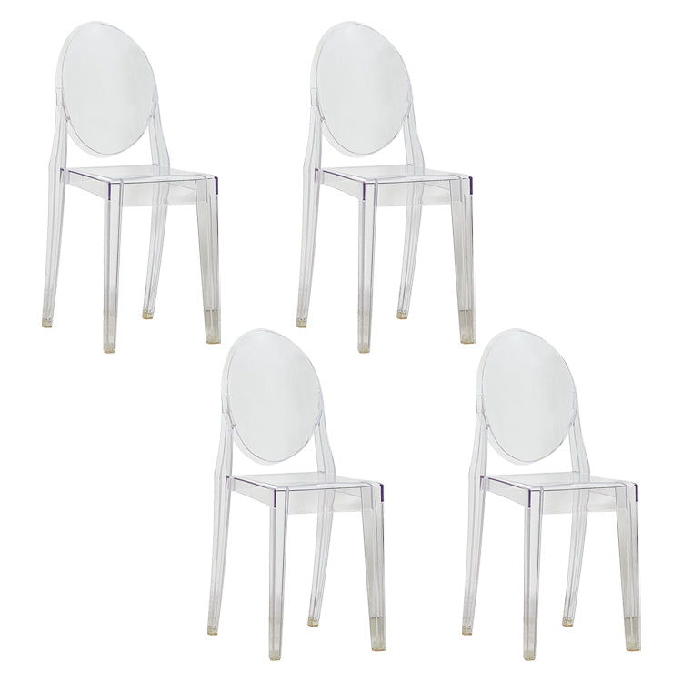 European Glam Style Plastic Chair Open Back Side Kitchen Dining Chairs Clear 4 Piece Set Clearhalo ' kitchen&dining_furn' 'Dining Chairs' 'Dining Tables & Seating' 'dining_chair' 'furn' 'furn_dining_chair' 'Furniture' 'furniture_dining_chair' 'Kitchen & Dining Furniture' 'kitchen' 3826602