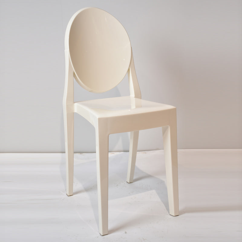 European Glam Style Plastic Chair Open Back Side Kitchen Dining Chairs Ivory 1 Piece Clearhalo ' kitchen&dining_furn' 'Dining Chairs' 'Dining Tables & Seating' 'dining_chair' 'furn' 'furn_dining_chair' 'Furniture' 'furniture_dining_chair' 'Kitchen & Dining Furniture' 'kitchen' 3826603