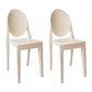 European Glam Style Plastic Chair Open Back Side Kitchen Dining Chairs Ivory 2 Piece Set Clearhalo ' kitchen&dining_furn' 'Dining Chairs' 'Dining Tables & Seating' 'dining_chair' 'furn' 'furn_dining_chair' 'Furniture' 'furniture_dining_chair' 'Kitchen & Dining Furniture' 'kitchen' 3826604