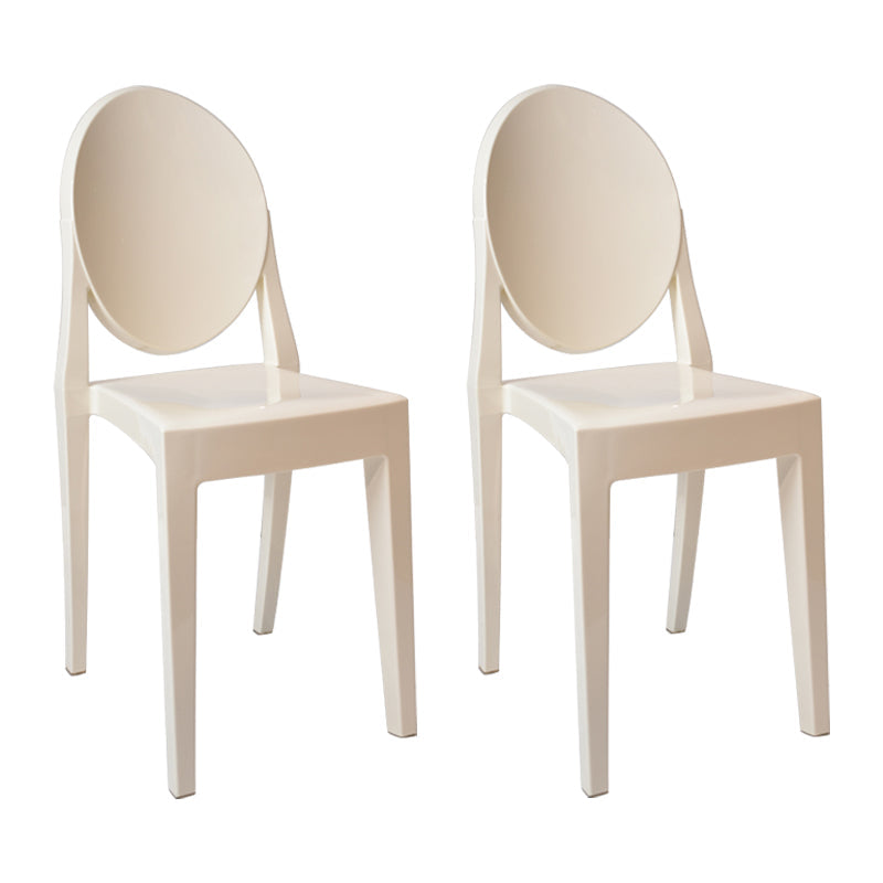 European Glam Style Plastic Chair Open Back Side Kitchen Dining Chairs Ivory 2 Piece Set Clearhalo ' kitchen&dining_furn' 'Dining Chairs' 'Dining Tables & Seating' 'dining_chair' 'furn' 'furn_dining_chair' 'Furniture' 'furniture_dining_chair' 'Kitchen & Dining Furniture' 'kitchen' 3826604