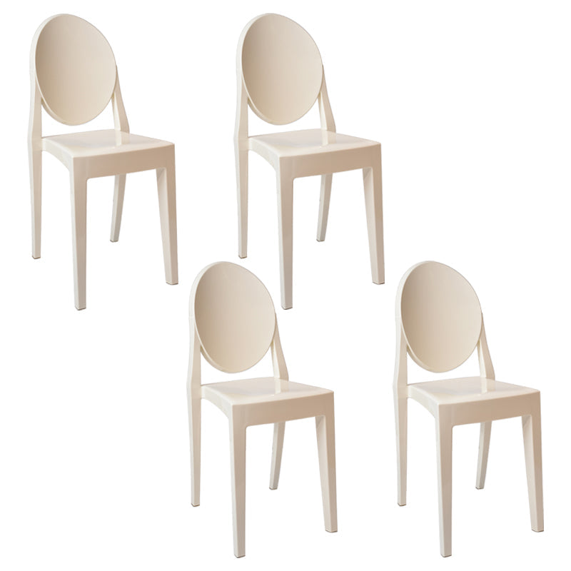 European Glam Style Plastic Chair Open Back Side Kitchen Dining Chairs Ivory 4 Piece Set Clearhalo ' kitchen&dining_furn' 'Dining Chairs' 'Dining Tables & Seating' 'dining_chair' 'furn' 'furn_dining_chair' 'Furniture' 'furniture_dining_chair' 'Kitchen & Dining Furniture' 'kitchen' 3826605