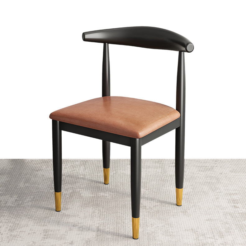 Contemporary Metal Side Chair Restaurant Armless Cow Horn Open Back Dining Side Chair Clearhalo ' kitchen&dining_furn' 'Dining Chairs' 'Dining Tables & Seating' 'dining_chair' 'furn' 'furn_dining_chair' 'Furniture' 'furniture_dining_chair' 'Kitchen & Dining Furniture' 'kitchen' 3826608