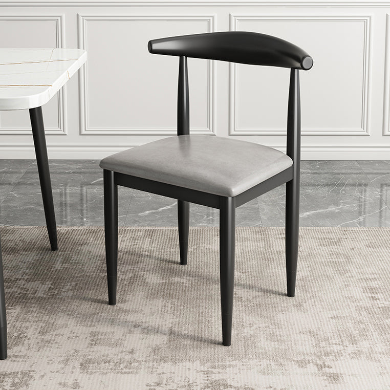 Contemporary Metal Side Chair Restaurant Armless Cow Horn Open Back Dining Side Chair Clearhalo ' kitchen&dining_furn' 'Dining Chairs' 'Dining Tables & Seating' 'dining_chair' 'furn' 'furn_dining_chair' 'Furniture' 'furniture_dining_chair' 'Kitchen & Dining Furniture' 'kitchen' 3826613